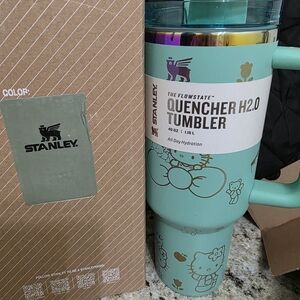 Stanley Teal Tumbler with Hello Kitty Design